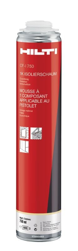 Mousse d'isolation universelle CF-I 750 Mousse universelle pour l'étanchéité à l'air, le colmatage et les joints d'isolation, les interstices et les fissures