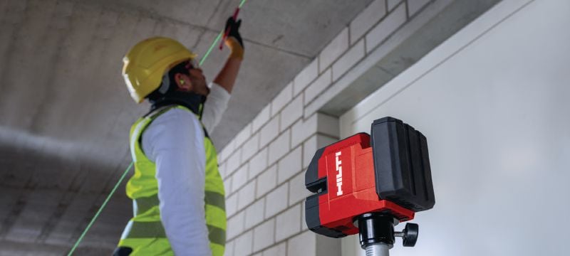 Laser d'aplomb et d'alignement 12 V PM 20-CG Laser combiné à faisceau vert avec 2 lignes et 5 points pour l'aplomb, le nivellement, l'alignement et l'équerrage (plateforme de batteries 12 V) Applications 1