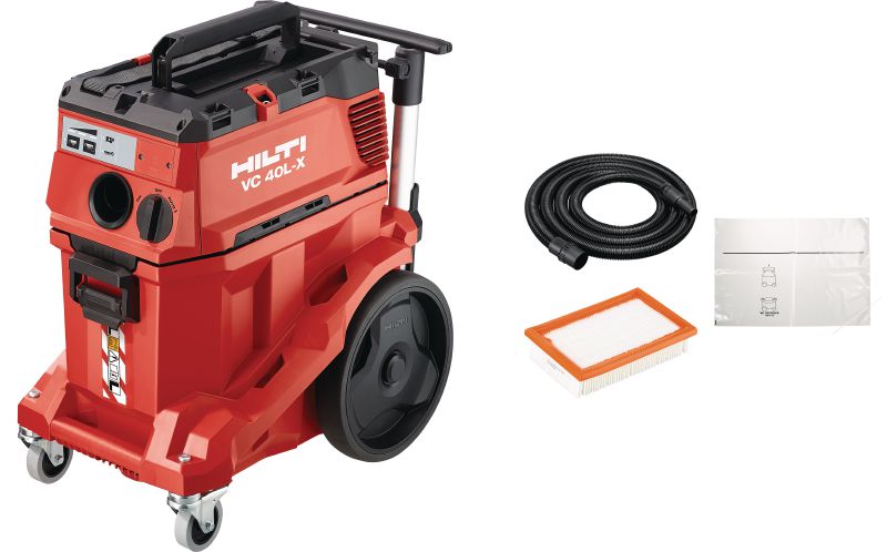 Aspirateur de chantier à sec et à eau VC 40L-X Aspirateur universel avec nettoyage automatique du filtre pour la récupération de poussières sèches et humides - classe L